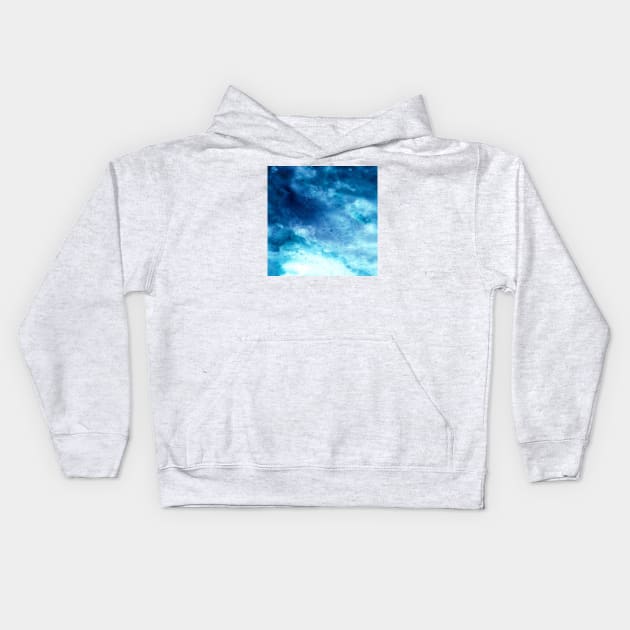 Sea Waves Blue Tie Dye Kids Hoodie by Live Together